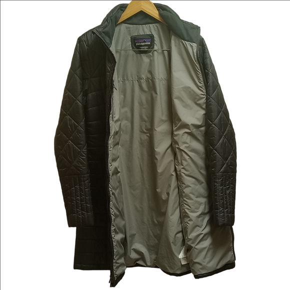 ❄️PATAGONIA "RADALIE" DARK GRAY LONG QUILTED PUFFER WOMEN'S PARKA COAT - Picture 6 of 13